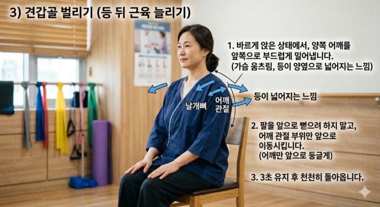 견갑골 벌리기 자세