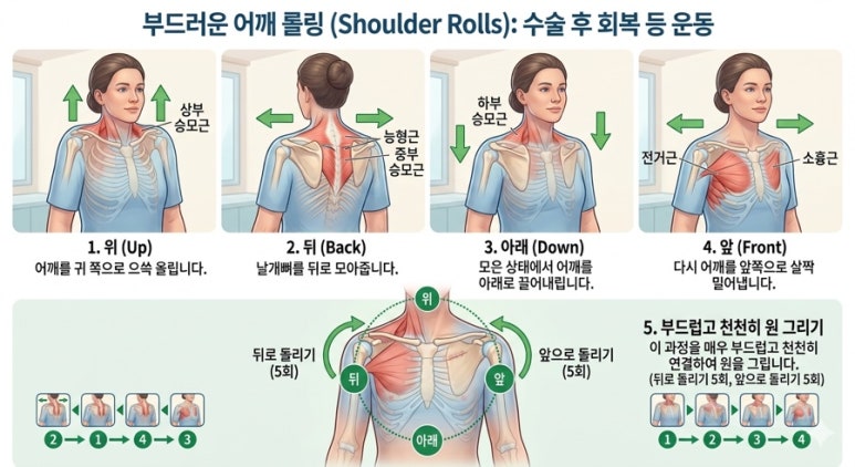 부드러운 어깨 롤링 자세